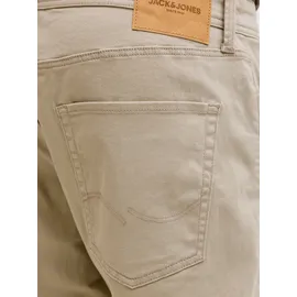 JACK & JONES "JPSTRICK DYLAN ORIGINAL SHORTS", Herren, Gr. L, N-Gr, beige (string), Web, Obermaterial: 98% Baumwolle, 2% Elasthan, unifarben, regular fit knielang, Hosen Shorts