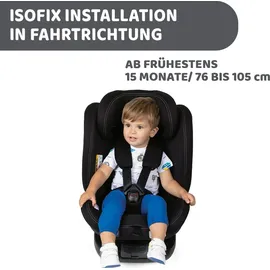 Chicco Unico Evo I-Size, Kindersitz 0-36 Kg, für Kinder von 40 bis 150 cm, homologiert ECE R129/03, Isofix 360° drehbar und neigbar, Gruppe 0+/1/2/3 von 0 bis 12 Jahren, Schwarz