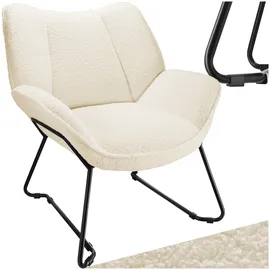 Tectake Sessel, gepolstert, mit Bouclé-Bezug, schlankes Stahlgestell mit Pulverbeschichtung, 73 x 72 x 81 cm,