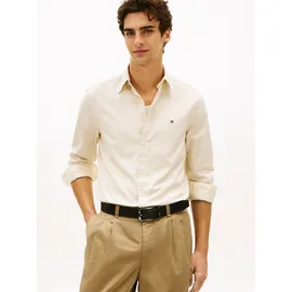 Tommy Hilfiger Businesshemd TOMMY HILFIGER "FLEX POPLIN SOLID", Herren, Gr. L, N-Gr, muslin, Popeline, Obermaterial: 100% Baumwolle, regular fit hüftlang, Ärmel mit Ärmelschlitz 1-Knopf-Manschette, Hemden, unifarben, klassisch, regular fit, Baumwolle, Button-down-Kragen