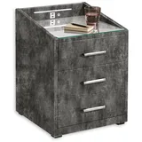 ed exciting design Nachtkonsole ED EXCITING DESIGN MOON grau (anthrazit, infinity elephant), B:47cm H:61cm T:46cm, Sideboards, Nachtkonsole, mit LED-Beleuchtung und USB-Anschluss & USB-C-Anschluss