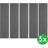 Akustikpaneel aus Holz, 2400 x 600 mm, schwarzer Untergrund, 5 Stk, Eiche graphit