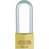 ABUS Vorhängeschloss Messing 65/40HB63 gl.-6404 - gleichschließend und mit hohem Bügel - Messing-Schlosskörper - gehärteter Stahlbügel - ABUS-Sicherheitslevel 5