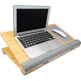 Schwaiger Laptoptisch 659917 (Laptop Unterlage, Laptops bis max. 17 Zoll), integriertes Mauspad, entlastende Handablage braun