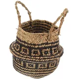 GAROZATION Geflochtener Grasspeicherkorb Mit Henkel Dekorativer Blumenkorb Vielseitig Für Pflanze Und Hausaufbewahrung Wohnzimmer Schlafzimmer