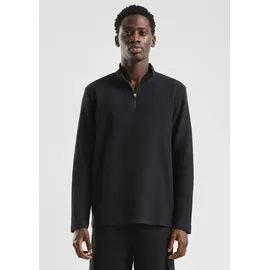QS T-Shirt in Rippstruktur | schwarz - XXL