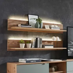 Wandboard Wohnzimmer modern 120 cm breit LED Beleuchtung