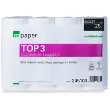 Cleanclub Küchenrolle Top3 hochweiß 3-lagig 32 Rollen