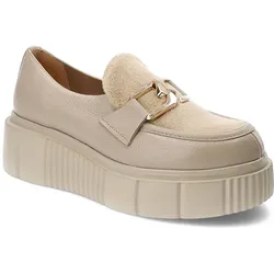 Beige Halbschuhe Lemar Modische Leder Mokassins, 41