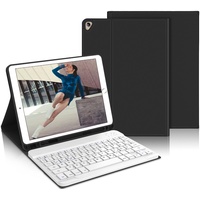 IVEOPPE iPad 9 Generation Hülle mit Tastatur,iPad 10.2 Hülle mit Tastatur, iPad Pro 10 5 Zoll Tastatur a1709, Bluetooth QWERTZ iPad 9.Gen/8.Gen/7.Gen/Air 3 2019 Weiss Tastatur mit Schutzhülle,Schwarz