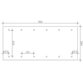 SKANHOLZ Satteldach-Carport Wallgau 3,80 x 9,00 m grau mit roten Schindeln