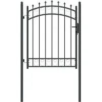 vidaXL Zauntor mit Spitzen Grau 150 x 100 cm Pulverbeschichteter Stahl