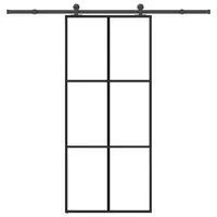 vidaXL Schiebetür mit Beschlag 90x205 cm ESG-Glas & Aluminium