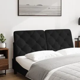 vidaXL Kopfteil-Kissen Schwarz 120 cm Samt