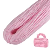 LEREATI Polyester Garn, Makramee Garn 3mm x 200m Polyester-Seil Polypropylen-Kordel Makramee Schnur Geflochten für Handtasche, Häkeltasche, Strickwaren, Wohndekorationen (Weißes Rosa)