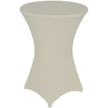 TexDeko Stretch Stehtischhusse für Bistrotisch Ø 70-75 cm Creme | strapazierfähig verstärkte Fußtaschen bügelfrei waschbar