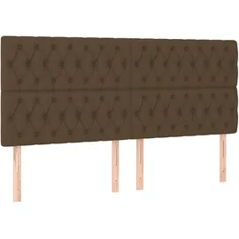 vidaXL Boxspringbett mit Matratze & LED Dunkelbraun 180x200 cm Stoff