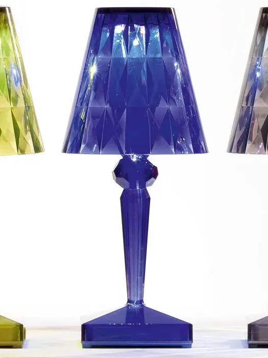 Kartell LED-Tischleuchte Battery blau, Designer Ferruccio Laviani, 22x13x13 cm