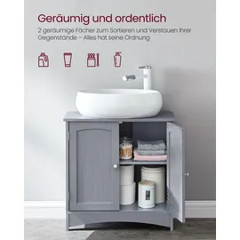 VASAGLE Waschbeckenunterschrank 2 Türen 30 x 60 x 60 cm Grau