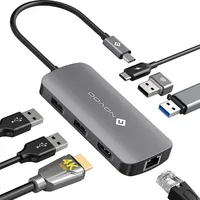 NOVOO USB C Hub Gigabit Ethernet USB, C Adapter 7 in 1 MacBook Pro Air Adapter,4K HDMI,4xUSB,100W PD+Daten Hub USB C,für MacBook M1 M2,Surface Pro/Go,Pad Pro/Air,Dell,HP Laptop und mehr Typ C Geräten