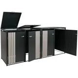 Proregal Mülltonnenverkleidung 250 x 122 x 84 cm schwarz