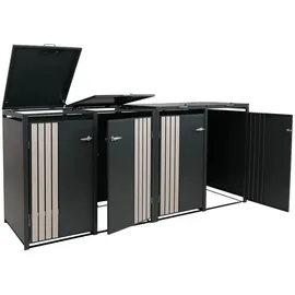 Proregal Mülltonnenverkleidung 250 x 122 x 84 cm schwarz