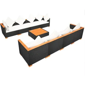 vidaXL Garten-Lounge-Set 9-tlg. schwarz