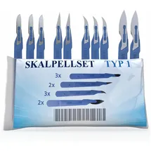 Horn Medical Einweg Skalpell Set Typ I - Skalpelle in den Größen/Figuren 10 (3x), 11 (2x), 12 (3x) und 24 (2x) - einzeln steril verpackt