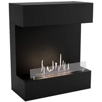 GLOW FIRE Echtfeuer-Dekokamin Kongsberg Wall Ethanol Kamin, Bioethanol Kamin mit 3h Brenndauer, Heizleistung bis 2 kw schwarz