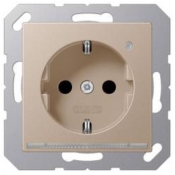 Jung SCHUKO-Steckdose mit LED-Orientierungslicht und Helligkeitssensor (champagner)