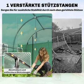 Outsunny Foliengewächshaus Kunststoff Grün 0,5 mm 6 m2