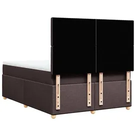 vidaXL Boxspringbett mit Matratze Dunkelbraun 140x200 cm Stoff