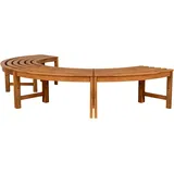 CLP Baumbank Male halbrund ohne Rückenlehne 250 cm teak