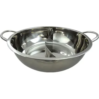 Yoaxia Ø 32cm Edelstahl HOT POT Topf mit 2 Kammern / Feuertopf / Shabu Shabu