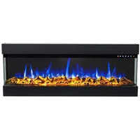 GLOW FIRE Elektrokamin Insert 36 (Einbaukamin) - elektrischer Kamin mit Heizung für Innenräume - Wandkamin mit Multi-Color LED-Flammen, Heizlüfter & Fernbedienung, 1.600 W, 93x49x20 cm, Schwarz