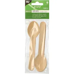 Papstar 120 Kaffeelöffel, Papier pure 13 cm natur