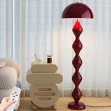 AstrizLamp Cremefarbene Stehleuchte - Rot Pilzform Stehlampen, Dimmbar mit Fernbedienung & Fußschalter Leselampe, Moderne LED Stehlampe Kreative Deko für Wohnzimmer Schlafzimmer Büro