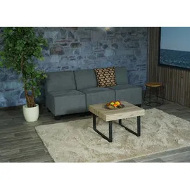 Mendler Modular 3-Sitzer Sofa Couch Lyon, Stoff/Textil ~ grau, ohne Armlehnen