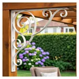 DanDiBo Ambiente DanDiBo Konsole 50x50 cm Kopfbänder Weiß Schmiedeeisen Metall Winkelverbinder Winkel