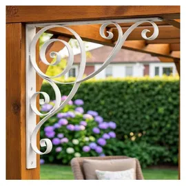 DanDiBo Ambiente DanDiBo Konsole 50x50 cm Kopfbänder Weiß Schmiedeeisen Metall Winkelverbinder Winkel