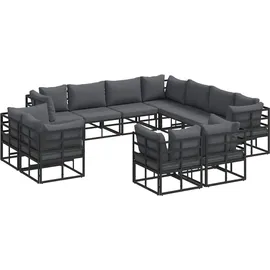 vidaXL Garten-Lounge-Set 11-tlg. schwarz