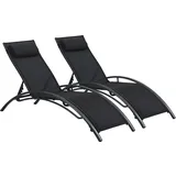 Habitat et Jardin Sonnenliege 184 x 82 x 57 cm Schwarz