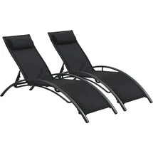 Habitat et Jardin Sonnenliege 184 x 82 x 57 cm Schwarz