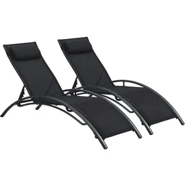 Habitat et Jardin Sonnenliege 184 x 82 x 57 cm Schwarz