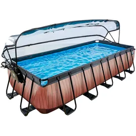 EXIT TOYS Wood Pool 540 x 250 x 100 cm inkl. Sandfilter und Abdeckung