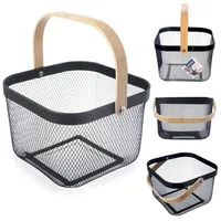 Orion Black metal storage basket RADKA 27x245x175 cm