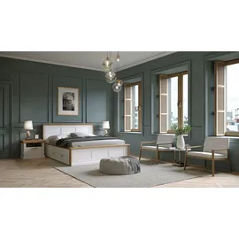 Home Affaire Bettgestell "Tara", weiß (weiß, pacific walnut, weiß, pacific walnut, weiß, pacific walnut), B:181cm H:100cm L:222cm, Betten, Bettgestell, Liegefläche 160x200 cm