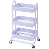 [en.casa] Küchenrollwagen Pyhäntä mit 3 Ebenen Lila [en.casa]