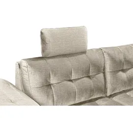ed-lifestyle polstermöbel Estrella Ecksofa 283 x 217 cm, mit Schlaffunktion und Bettkasten Beige, Ausführung:Rechts - Beige