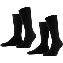 FALKE Herren Socken Swing 2er-Pack - Herren, Strümpfe,Twopack, Uni, 39-46 Schwarz 39-42 (UK 5-8.5)
